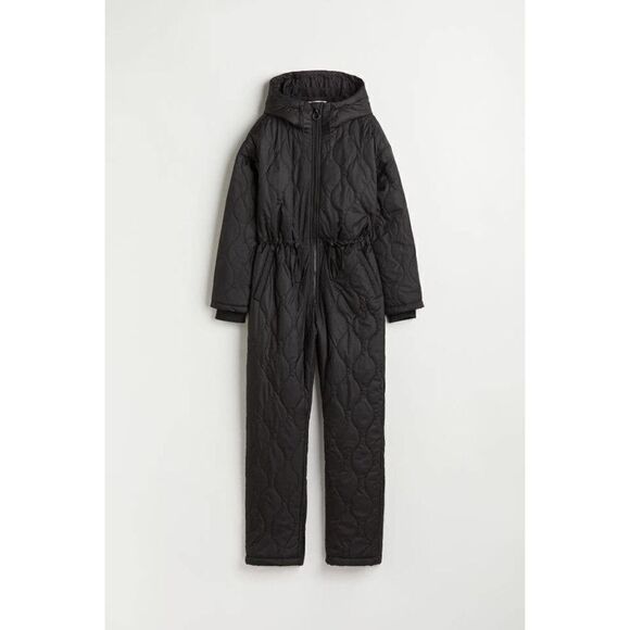 H&M Quilted Padded Ski Snowboarding Jumpsuit Romper One Piece Hooded New - Picture 9 of 9